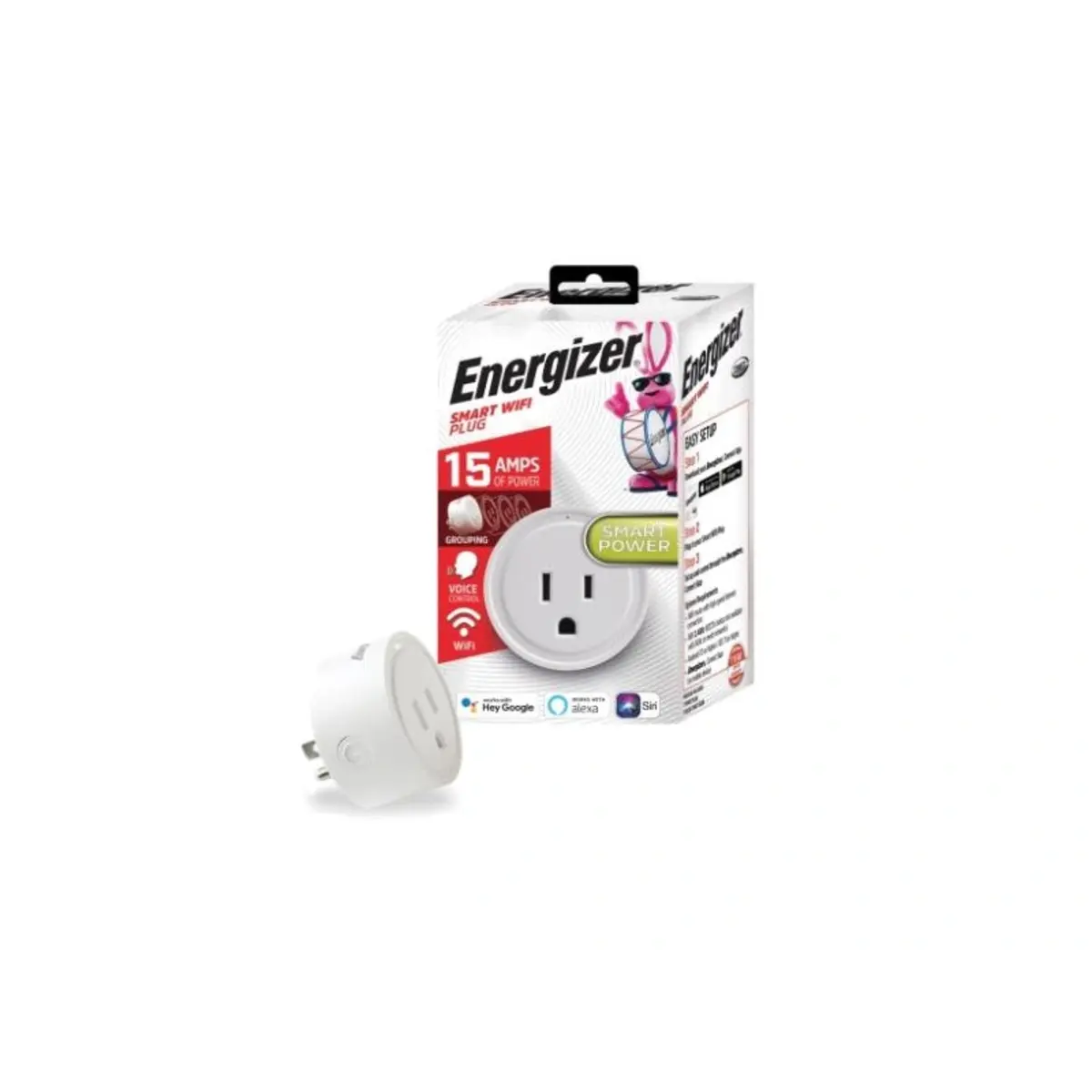 Energizer 2-Pack Smart Wi-Fi Plug – 15A with Voice Control