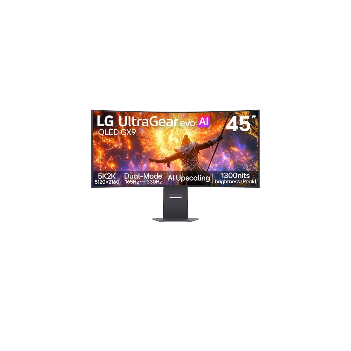 LG UltraGear 45-inch 45GX950B-B (5120x2160) Curved OLED, 165Hz Refresh Rate, 0.03ms