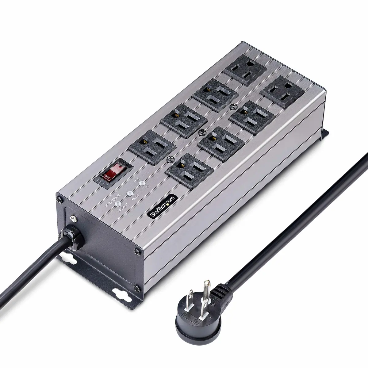 StarTech.com 8-OUTLET Industrial Power Strip 125V/15A, EMI/RFI Isolation, Surge Prot – 8N515S12-POWER-STRIP