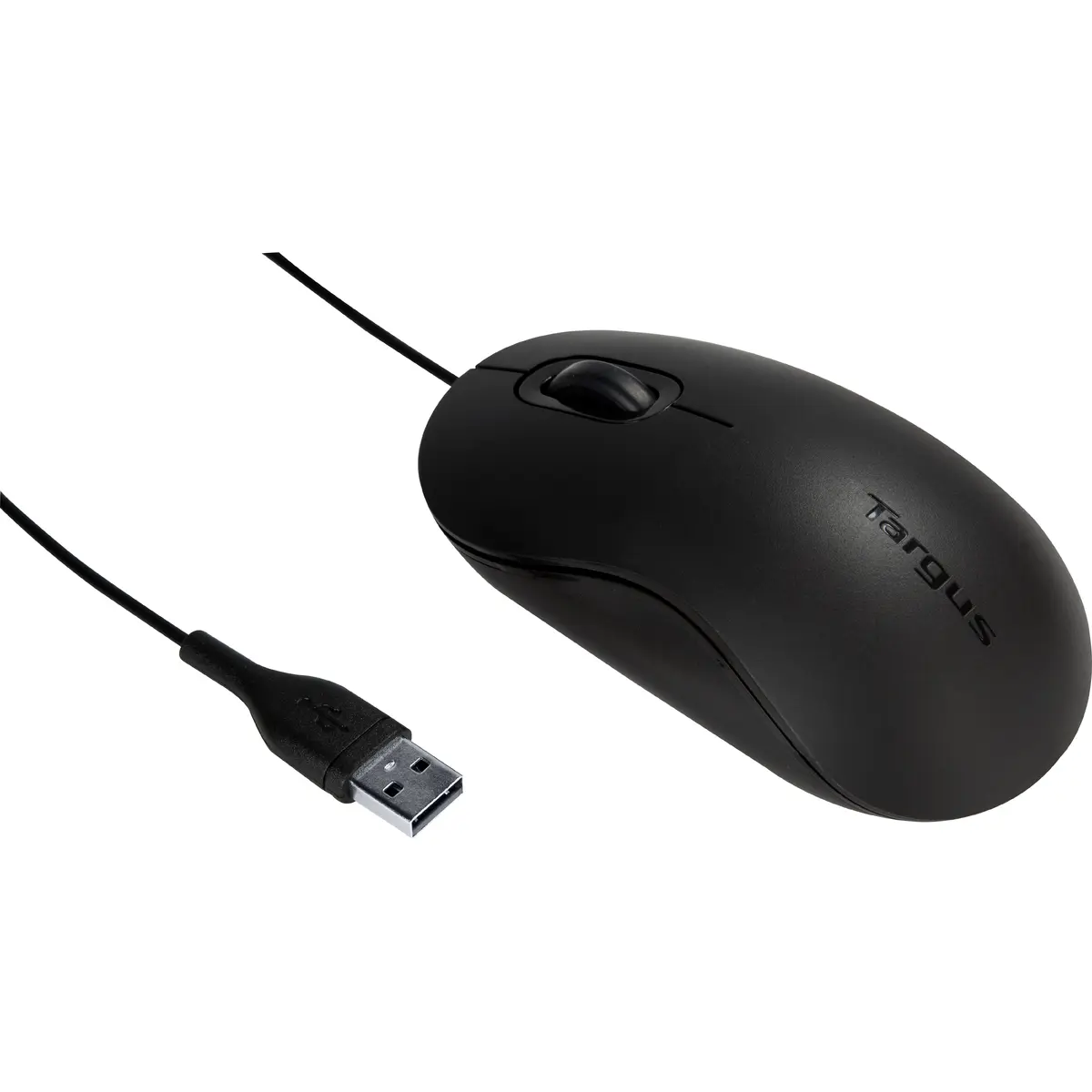 Targus Mouse - Optical - Buttons Qty: 3 - Wired - USB - Black - Work with effortless pl – AMU81USZ