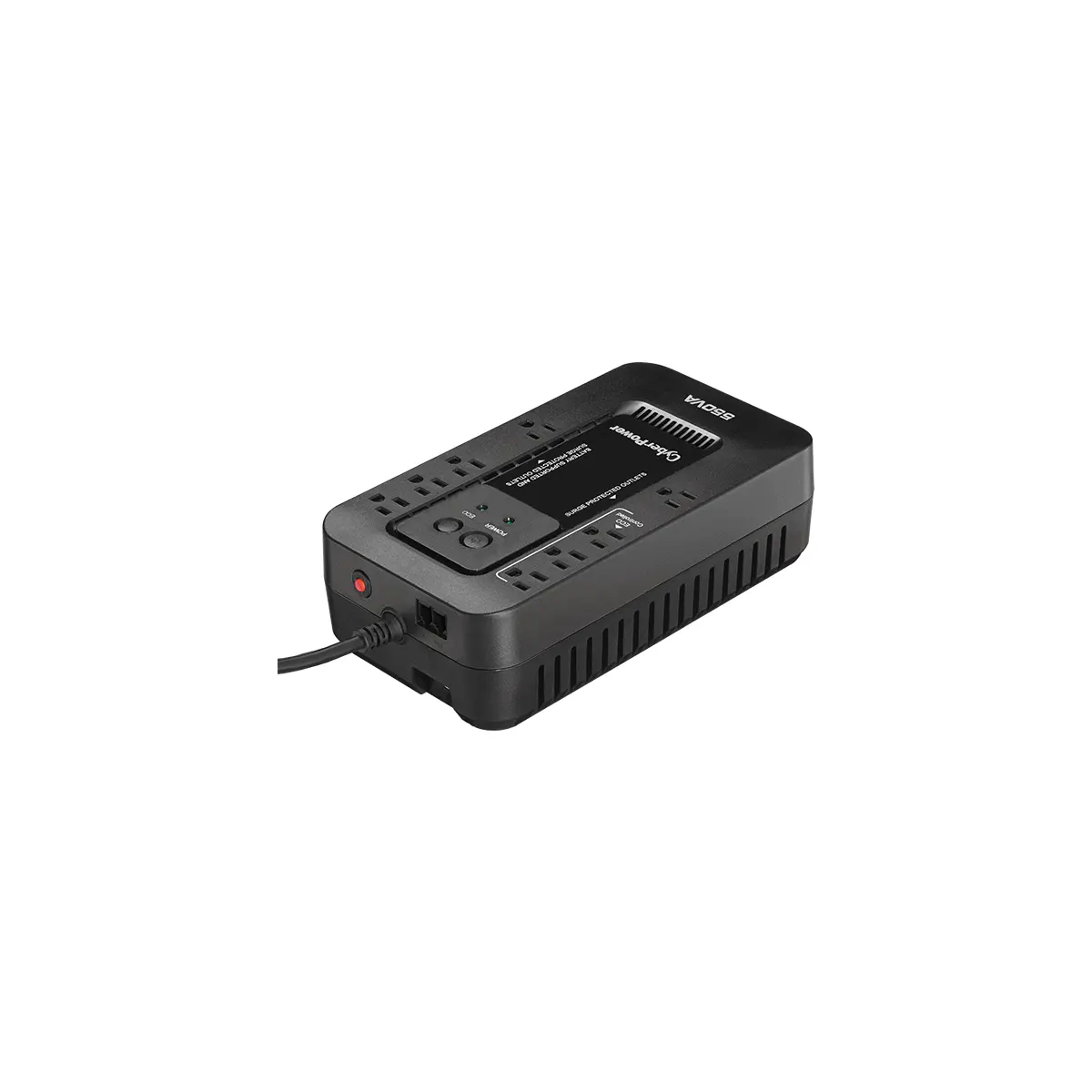 CyberPower Eco (8) 5-15R Outlets 5FT Cord 5-15P Plug 15A Green RJ11 3YR Warranty – EC550G
